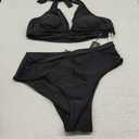 Aimage Women's Spaghetti Strap Bikini Set Swimsuits Two Piece High Waisted Bathing Suit XL