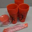 Domensi 12 Pcs Orange Basketball Sport Ball Plastic Tumbler with Lid and Straw 24oz Reusable Plastic Cups Gifts for Fan Friend Birthday Sport Party Gifts Supplies