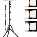 1-Pack LED Video Lighting Kit, Anautin 15W/1700Lux Photography Lighting with Tripod Stand, 2500-8500K Dimmable Streaming Light for Video Recording, Gaming, Podcast, Barber, Salon, TikTok, YouTube