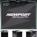 Newport 12V50Ah Deep Cycle Heavy-Duty Marine Battery, Lightweight & Sealed AGM, Trolling Motor Compatible