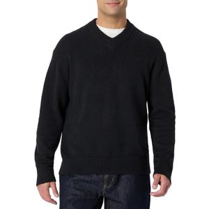 Amazon Essentials (Demi's Pick Men's Regular-Fit Cotton Blend V-Neck Sweater (X-Large, Black)