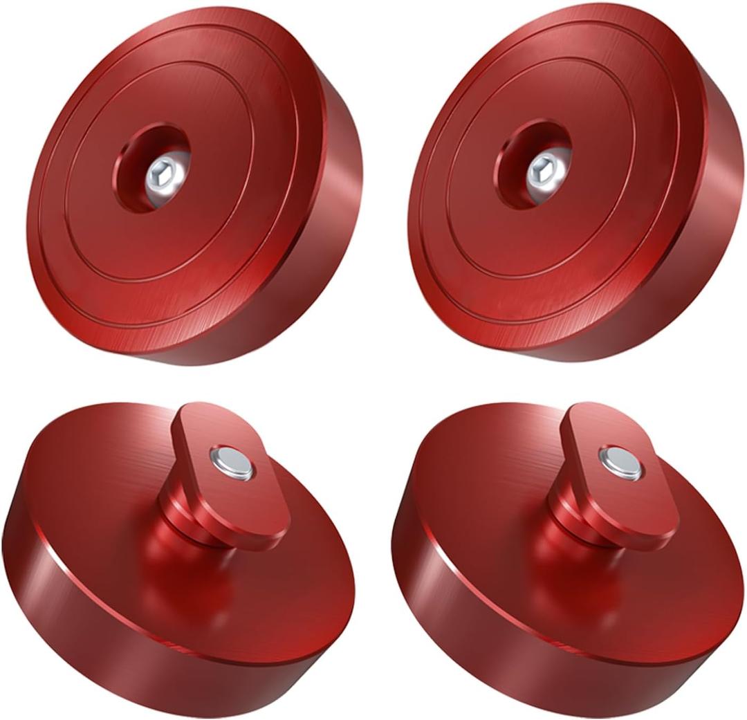 Bevinsee 4pcs Lifting Jack Pads Pucks Compatible with Corvette C5 C6 C7 GS Z06 ZR1 C8 Heavy Duty Aluminum Lift Point Adapter Pucks Essential Accessory for Safe Lifting, Red