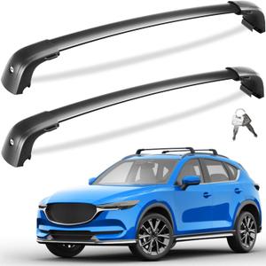 Lockable Roof Rack Cross Bars 220lbs Compatible with Mazda CX5 CX-5 2017 2018 2019 2020 2021 2022 2023 2024 2025, CX 5 Heavy Duty Aluminum Crossbars Rooftop Roof Rails Black Cargo Luggage