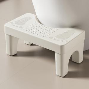 6.7 Inch Toilet Stool Squat Adult, Poop Stool for Bathroom, Non-Slip Squatting Potty, Lightweight Pooping Stools Portable for Travel, Toilet Step Stools for Adults/Kids, White (1Pcs)