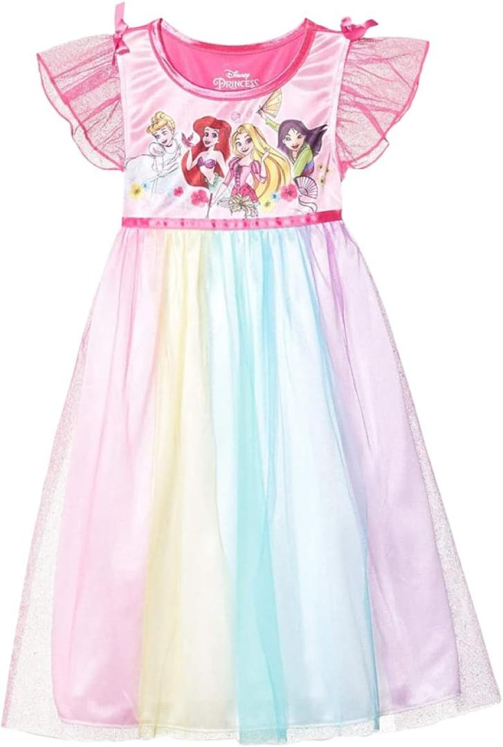 Disney Girls' Princess Dress Nightgown, Fantasy Gown, Soft & Cute Pajamas for Kids (2T)