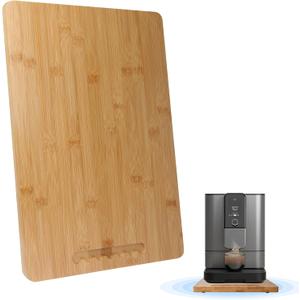 Bamboo Sliding Appliance Tray, Coffee Maker Slider Tray with Rubber Wheels, Countertop Pull Out Organizer for Coffee Machines, Air Fryers and Other (Natural, Large-Long(12”W x 16”L))