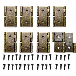 Folding Screen Gate Hinges Retro Style Double-Acting Door Hinges with Mounting Screws - 8 PCS Bronze