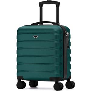 Flight Knight Carry On Suitcase 18x14x8" Hardside Built In TSA Lock & USB Port Lightweight Luggage Silent Double Spinner Wheels Maximum Underseat Carry-On Bag For American & United Approved Airlines