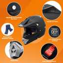 OUMURS DOT Adult ATV Dirt Bike Helmet with Goggles Gloves & Mask Adjustable Sun Visor Motorcycle Adult Helmet Off-Road Motocross Downhill Moped MX for Unisex-Adult OUMURS 125A-Matte Black, M