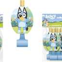 Bluey Birthday Party Supplies Bundle Pack includes 16 Party Blowouts and 1 Dinosaur Sticker Sheet