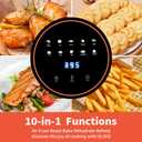 OLIXIS Glass Air Fryer 4.7Qt, Non Toxic Airfryer with 10 Preset Cook Modes, 395F Rapid Air Crispy Technology, Roast Bake Dehydrate Reheat, Nonstick & Easy-Clean Basket, 1300W