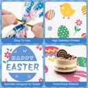100 Pcs Easter Treat Bags - Happy Easter Gift Bag, Easters Eggs Plastic Cellophane Bag, Clear Colorful Easters Bunny Goodie Candy Favor Bags with Gold Twist Ties for Easte Party Favors Supplies