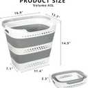 Large Collapsible Laundry Baskets for Dirty Clothes, Plastic Laundry Hamper for Dorm Bedroom Blankets, 43L Foldable Clothes Hamper for Laundry, Space Saving Pop-Up Storage Container/Organizer, 17.3*13.7*3.3 inches