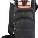 Water Bottle Holder with Strap Water Bottle Carrier Bag Quilted Puffer Hydrobag Sling Purse Crossbody Bags for Women (Black)