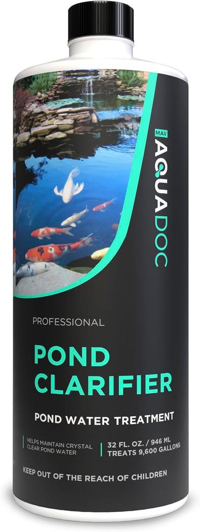 AquaDoc Pond Water Clarifier 32oz  Enzyme-Based Treatment for Koi and Fish Ponds  Helps Clear Cloudy Water and Reduce Sludge