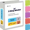 2 Inch 3 Ring Binder 2 Grey, Slant D-Ring 2 in Binder Clear View Cover with 2 Inside Pockets, Heavy Duty Colored School Supplies Office and Home Binders  by Enday