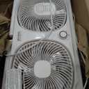 COMFORT ZONE Reversible Twin Window Fan with Rotating Heads and 2 Speeds