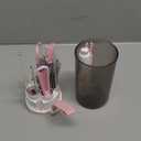 YOTIME Juego de cepillos de viaje para biberones con cepillo porttil de silicona para botellas, cepillo limpiador de pezones, cepillo para pajilla, dispensador de jabn y estante de secado de (Rosado)
