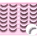 SQYlashes Natural Lashes Wispy Cat Eye False Eyelashes Short - 14 Pairs, G81 2Pcs
