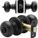 Copper Creek Colonial Privacy Interior Door Knob  ANSI Grade-3 Certified, Modern Heavy Duty Handle, Easy Install and Reversible for Bedroom, Bathroom and Closets  Matte Black (1 Pack)