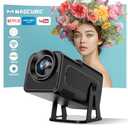 [Netflix-Licensed] Magcubic Mini Projector with Wifi and Bluetooth, Built-in Android 13, Portable Smart 1080P Projector with 4K Support, Auto Keystone, Voice Control, HY320 NTV (Black)