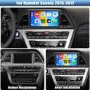 [4G+64G] Android 15 Car Stereo for Hyundai Sonata 2015-2017 with Wireless CarPlay Android Auto,9" Touchscreen Car Radio with Mirror Link Voice Control WiFi/GPS,Bluetooth,FM/RDS,SWC+Backup Camera