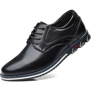 Mens Dress Shoes Casual Business Oxford Derby Orthopedic Leather Shoes Comfortable Walking Shoes Office Loafers Work Flats (44, Black)