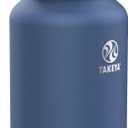 Takeya Actives Stainless Steel Water Bottle, Insulated Spout Lid, Keeps Drinks Cold 24 Hrs, Leakproof, Durable, Dishwasher Safe, Ideal for Gym, Travel, Fits Most Cup Holders, 64 oz/Midnight Blue