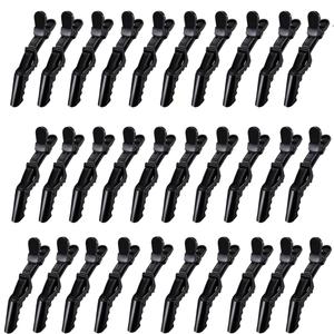 30 Pcs Alligator Hair Clip for Styling Sectioning - Salon Hair Clip for Thick Hair, Plastic Hair Styling Clip with Wide Teeth & Double-Hinged Design (Black) (1 Count (Pack of 30))