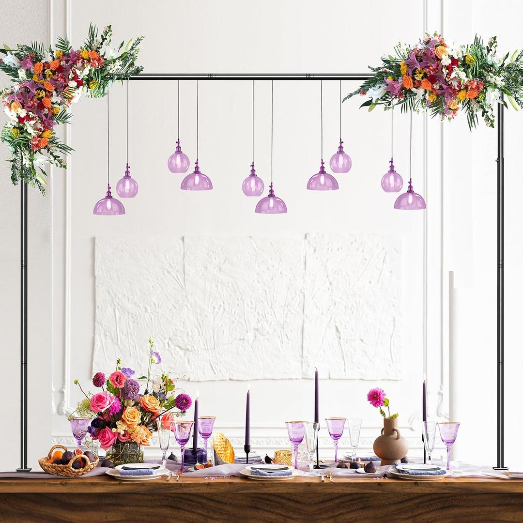 Over The Table Rod Stand with Clamps, Adjustable 27.95-100In Length 32.67-47In Height Black Metal Balloon Flower Table Arch Decoration for Party, Birthday, Wedding, Anniversary, Valentine's Day