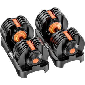 Moveta Adjustable Dumbbells Set of 2，Free Weights Dumbbells Set，Adjustable Dumbbell Set，52.5 lbs pair 105 lbs，15 in 1，for Men/ Women Gym Equipment for Home Strength Training Equipment