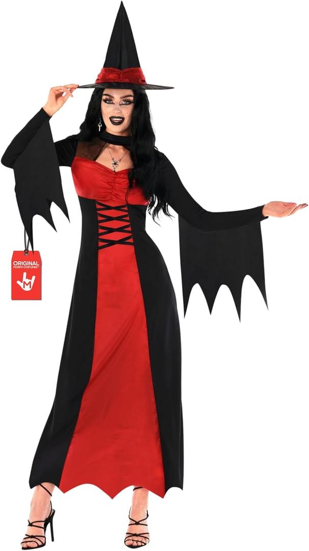 Morph Witch Costume Women, Wicked Costumes For Women, Halloween Costumes For Womens Adult (XX-Large, Red)