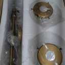 PERMO Double Sconce Vintage Antique 2 Lights Vantiy Light Brass Gold Dual Wall Sconces with 5.9" Round Clear Glass Globe Shade for Living Room Dining Room Kitchen Bedroom