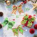16 Pack Christmas Red Green Bows Ornaments for Tree, 6.2 Inch Xmas Glitter Dot Polyester Ribbons Wreath Bow,Decorations for Home Indoor Fence Door Railing Fireplace Garden Party Stairs Wedding Decor