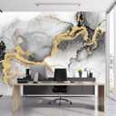 Black Gold Marble Wallpaper Abstract Ink Art Large Background Mural Living Room OfficeNot Peel and Stick