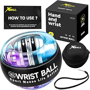 XMALL Torque Ball Hand Exerciser, Grip Strength Trainer, Auto-Start, Forearm Strengthener, Hand Strengthening Devices, Wrist Power Gyro Ball, Wrist Strengthener, Finger Exerciser