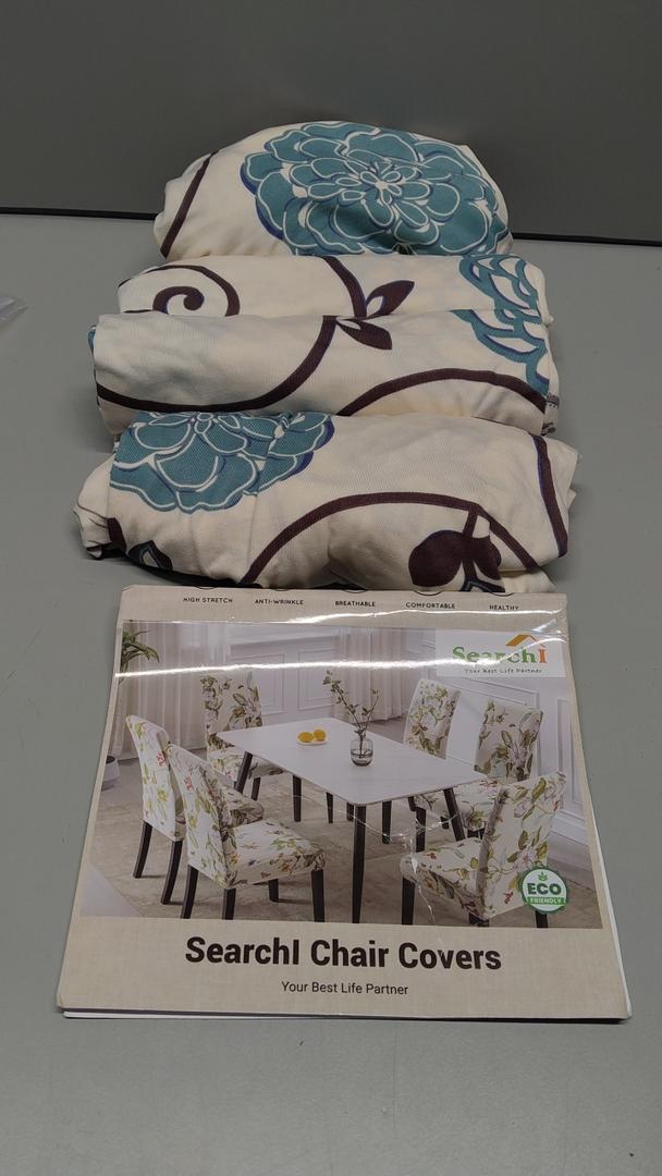 SearchI Dining Room Chair Covers Set of 4, Stretch Printed Parsons Chair Slipcovers Super Fit Spandex Removable Washable Kitchen Chair Protector Cover for Dining Room, Hotel, Ceremony (Ball Flower)