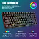 RedThunder K84 Wireless Keyboard and Mouse Combo, Rainbow Backlit Rechargeable Battery, 75% Layout TKL Ultra Compact Gaming Keyboard & Lightweight 3200 DPI Honeycomb Optical Mouse (Black)