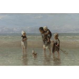 ART.COM Wall Art Print Children of the Sea by Jozef Israels, 18" x 12"
