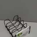 GreenPan Stainless Steel Wire Pots and Pans Lid Storage Rack, Holds 4 Lid Covers, Easy Storage, Countertop or Cabinent Organizer, Minimizes Clutter, Fast Drying, Wipes Clean, Black