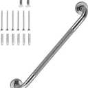 24 Inch Shower Grab Bar 1.25" Dia,Brushed Nickel Anti Slip Bathroom Grab Bar, 304 Stainless Steel Knurled Handicap Grab Bars, Safety Support Handrail, Bath Shower Handle for Elderly Injury Senior
