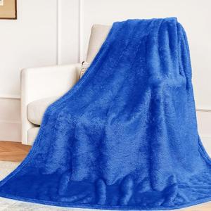 Royal Blue Throw Blanket for Couch - Soft Fleece Fuzzy Blue Blankets Women Girls Warm Blanket for Bed. 50 In X 60 In