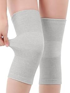 Inflossom Bamboo Knee Sleeves, Knee Compression Sleeve Women Men Elastic Warm Slip-on Recovery Knee Brace for Arthritis Knee Pain