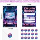 20 Sets Music Birthday Invitations Girl with Envelopes and Stickers Kids Invites Party Supplies Decoration 4x6 Inches