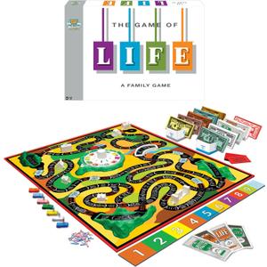 The Game Of Life With 1960 Artwork & Gameplay, Winning Moves Games USA, Classic Game: Original 1960's Version, Spinner, Mountains, Insurance, Career Options, Marriage, etc. 3-4 Players Age 10+