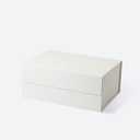 Geoto 9.25"X6.7"X3.93" A5 Deep Size Magnetic Closure Collapsible White Black Magnet Gift Packaging Boxes 1 Pack(Off White)