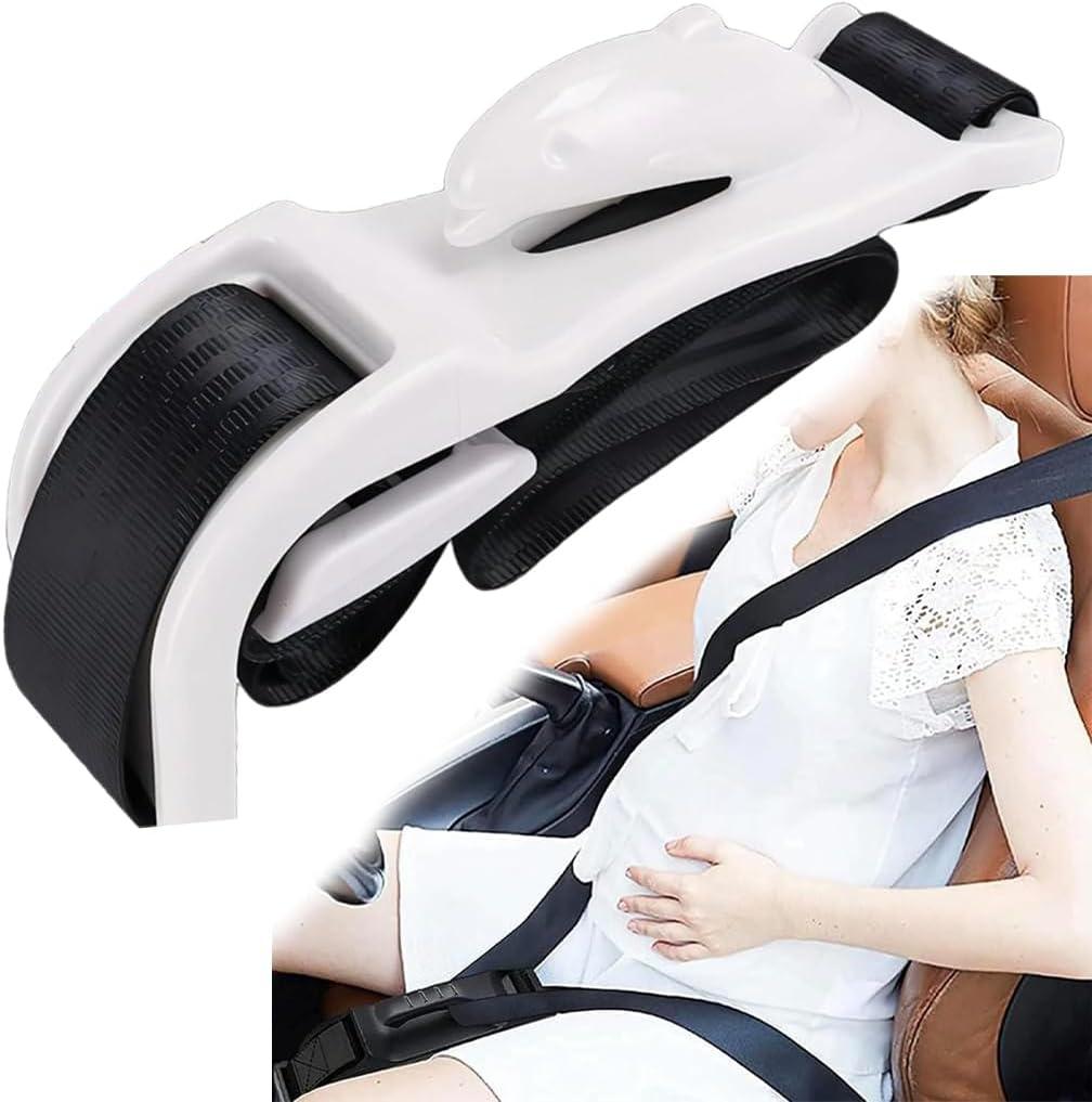 Jeeeun Car Seat Belt Cover for Pregnancy Universal Seatbelt Shoulder Pad Set with Adjustable Strap Soft Harness Pad Protect Your Neck and Shoulder (White)