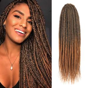 16 Inch Box Braids Crochet Hair Light Auburn Crochet Box Braiding Pre Looped Goddess Braids Crochet Hair for Black Women (16 Inch,7 Packs,T30)