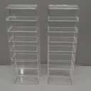 Tuanse 2 Pcs Acrylic Makeup Compact Organizer Detachable 8 Spaces Clear Vanity Drawer Organizer Eyeshadow Palette Storage for Lipstick Highlighter, Skincare Cosmetic Display Cases for Bathroom