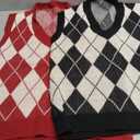 4 Pcs Halloween Costume Set Include Afro Fluffy Wigs and Knit Vests for Men Women Party Dress Up